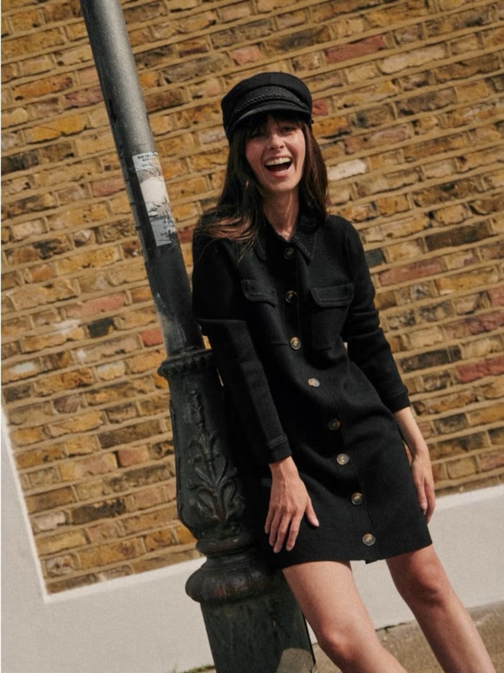 Sezane Bettina Dress, Black Crochet, XS, Good Condition